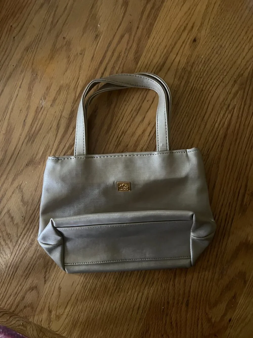 Vintage Mini Tote Makeup Evening Bag Gold 1990s